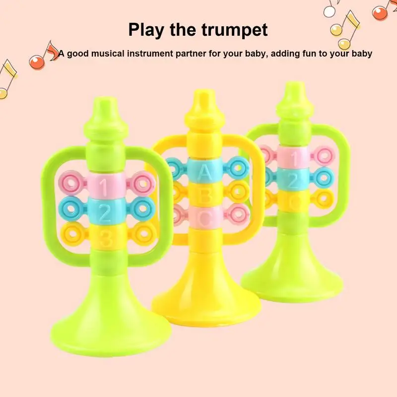 Trumpet Instruments Toy For Kids Cartoon Musical Instrument Toy Puzzle Enlightenment Trumpet Music Toys For School Dancing Home