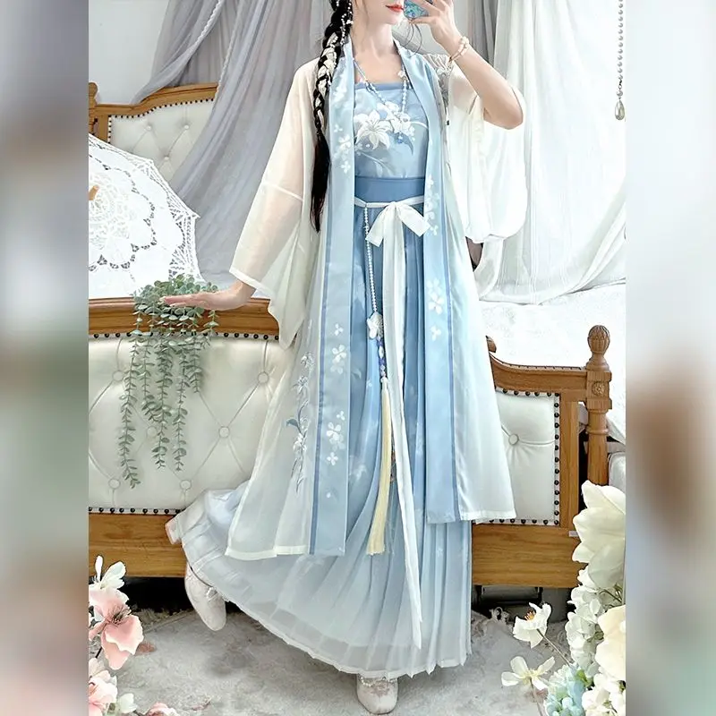 Song Hanfu women's long gansi waist-length pleated skirt embroidered daily spring and summer