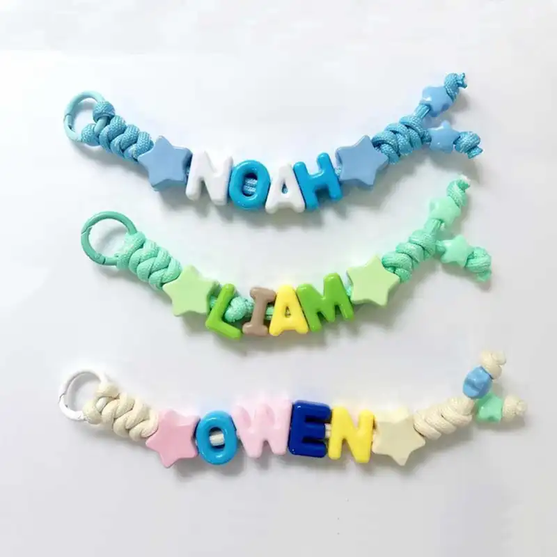 Personalized Hand-Woven Keychain | Acrylic Star Accent | Custom Handmade Gift | Backpack Charm | Birthday Gift | Back-to-School - Image 2