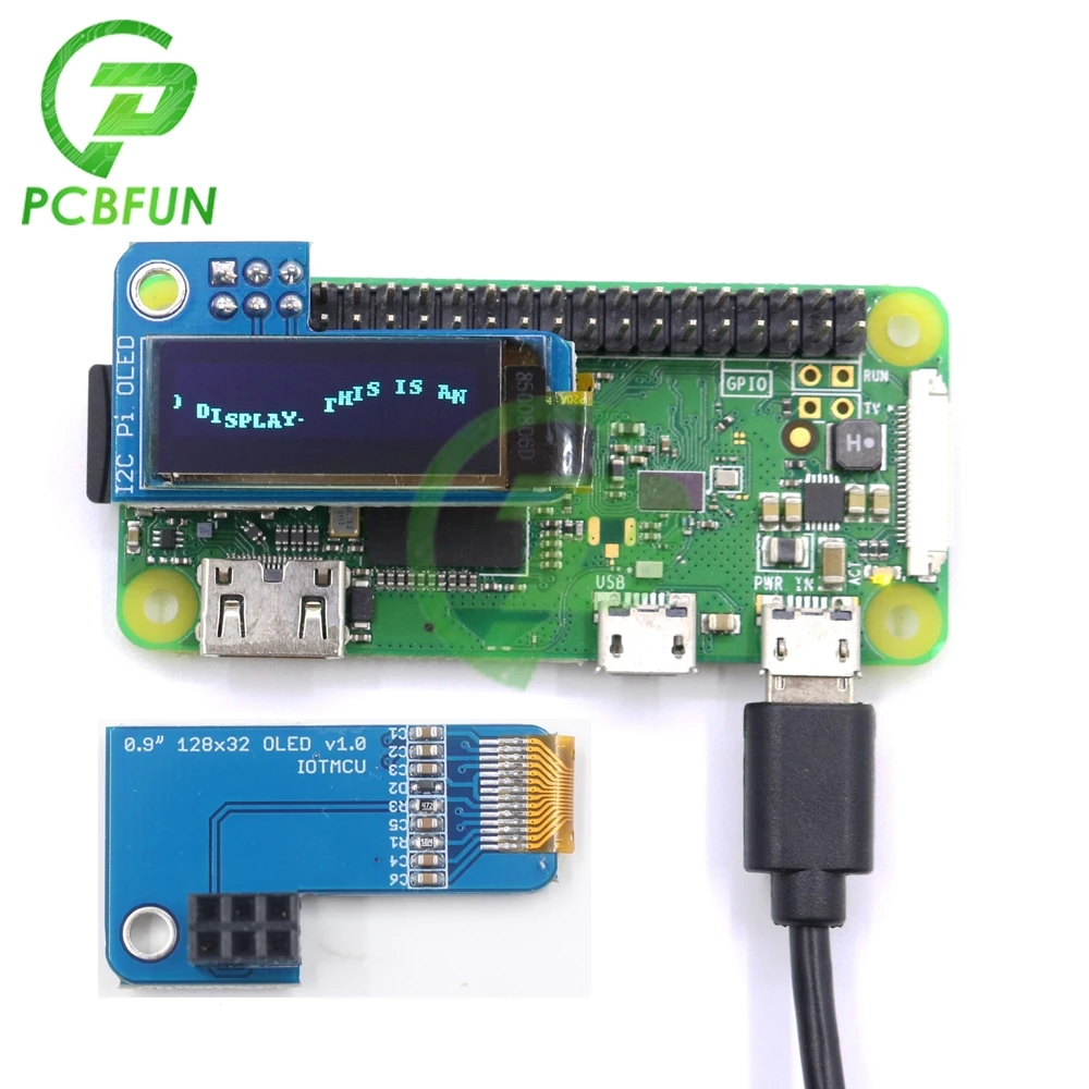 Per Pioled I2C Modulo Display Schermo Blu Oled 128 X32 Da 0.91 Pollici Per Rpi Raspberry Pi 1, B +, Pi 2, Pi 3 E Pi Zero