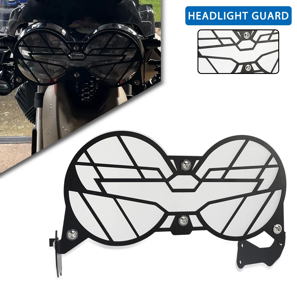 

2023 Moto Parts For MOTO GIZZI V85TT 2019-2023 2024 Headlight Head Light Guard Flipable Mask Lamp Grille Protection Net Street
