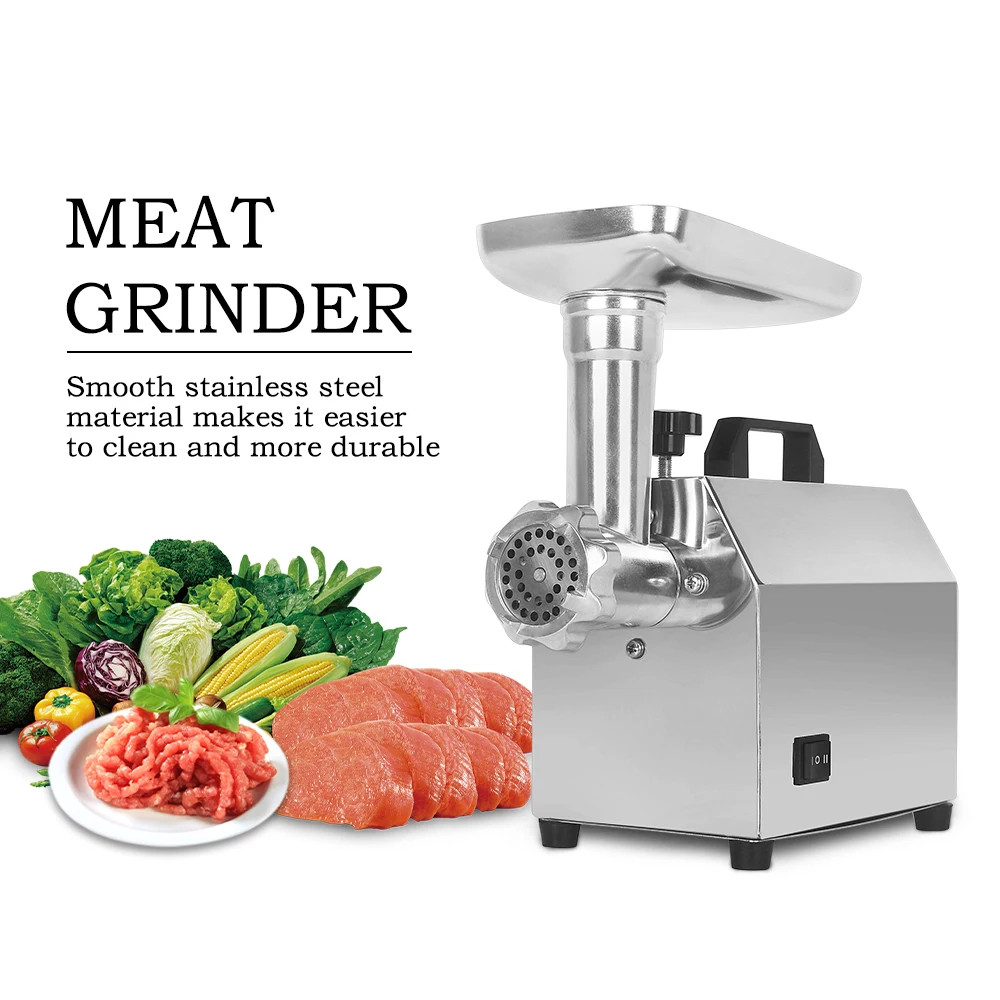 ITOP Mincer Electric Meat Grinder Commercial Sausage Stuffer 140W Capacity 25kg/h Heavy Duty Stainless Steel Chopper 110V 220V 6