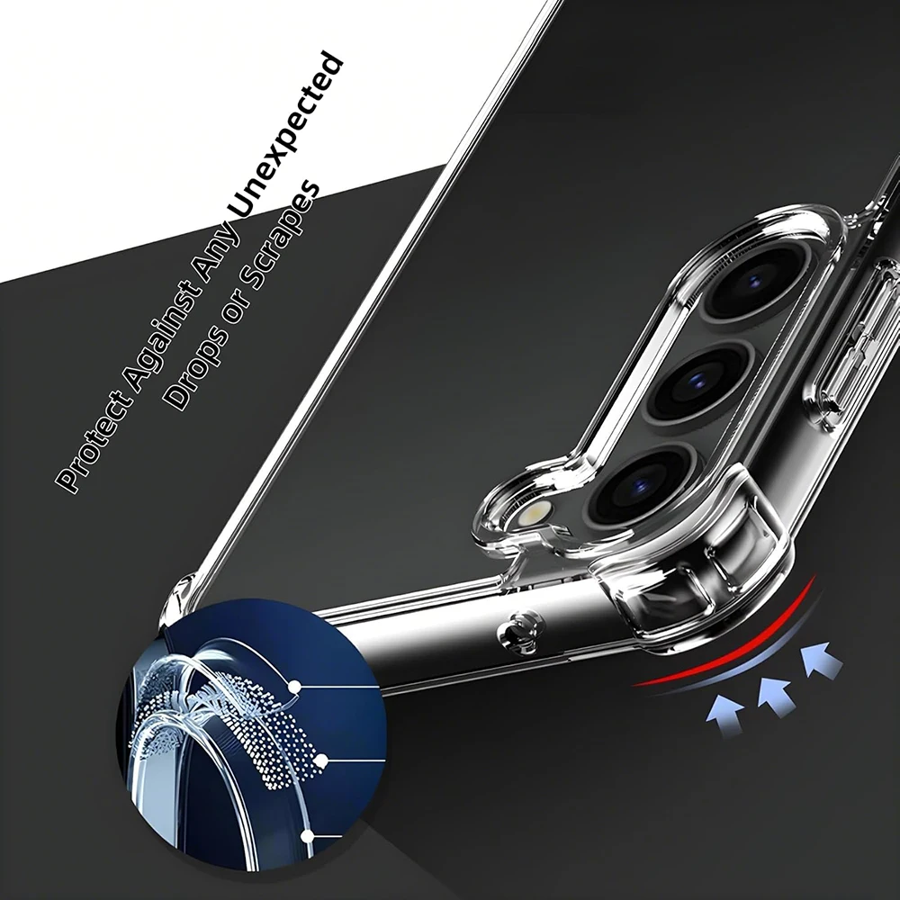 Clear Shockproof Acrylic Hybrid Back Cover Case - Soft Protective Shell