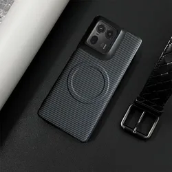 Magnetic Leather Carbon Fiber Texture Case with MagSafe Charging Capability for Motorola Edge 60s (Black)