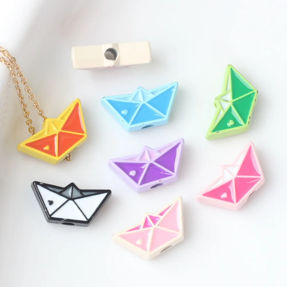 

10pcs Alloy Color Boat Ship Pendant String Beads Charm For Jewelry Making Handmade DIY Bracelet Necklace Ornament Supplies Craft