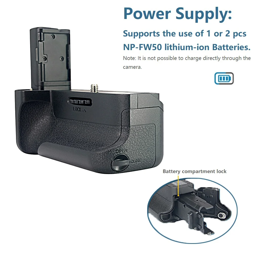 Mcoplus BG-A7II Vertical Battery Grip for Sony Alpha A7II A7SII A7RII Digital SLR Camera as VG-C2EM /Work with NP-FW50 Battery