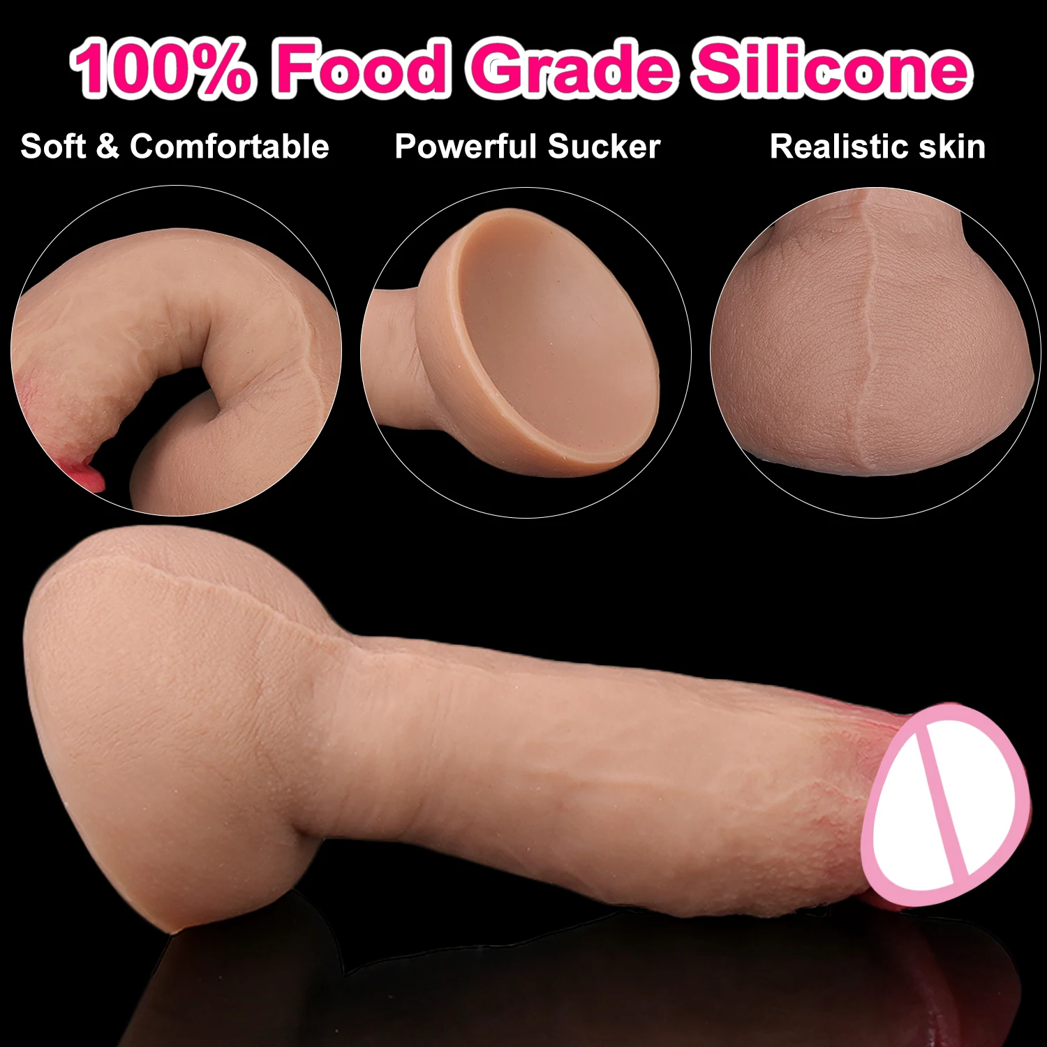 Skin Feel Realistic Rubber Dildo Lesbian Masturbators Silicone Dick Big Suction Cup Penis Anal Plug Sex Toy For Men Women sex toys