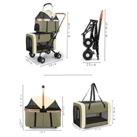 New upper and multi-layer pet stroller, universal for cats and dogs, spacious detachable and detachable hand cart 4