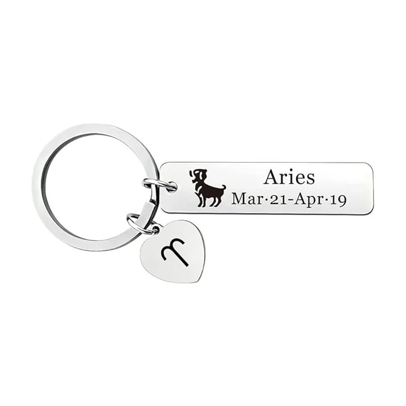 

Брелок для ключей capricorn Capricorn, брелок для ключей из нержавеющей стали для мужчин и женщин, ювелирные украшения для ключей с гороскопом