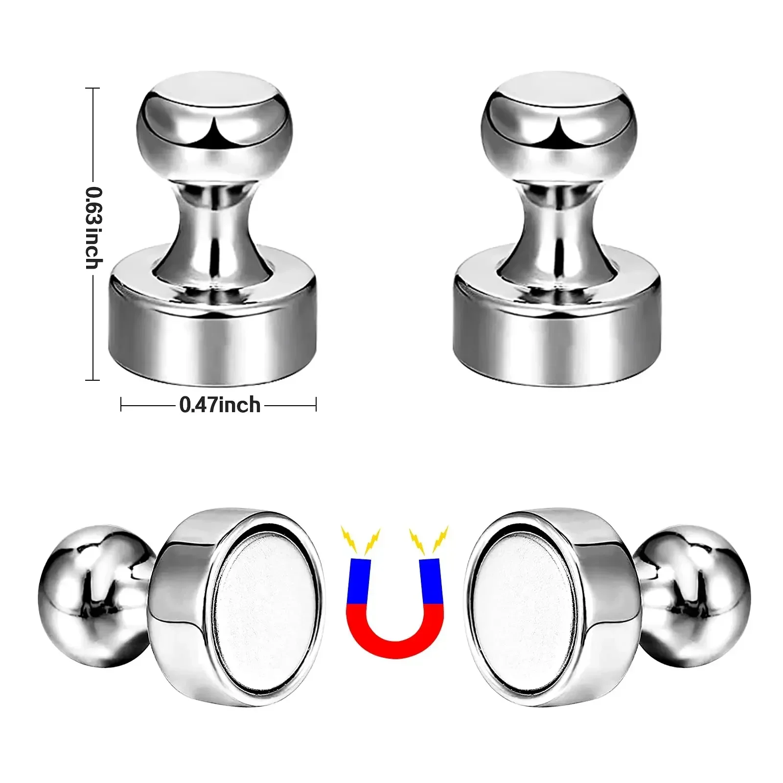 3/12 szt. Magnes na lodówkę Super silny magnetyzm neodymowy przyssawka igła magnes magnetyczny na kciuk do lodówki