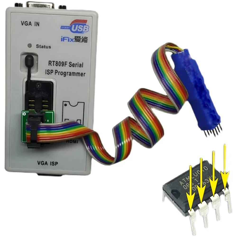 DIP8 In-Line Chip Probe Wire IC Test Clip Clamp 8pin 2.54 For BIOS 93 25 24 CH341A EZP2019 2013 TL866ii PLUS CS A RT809F RT809H