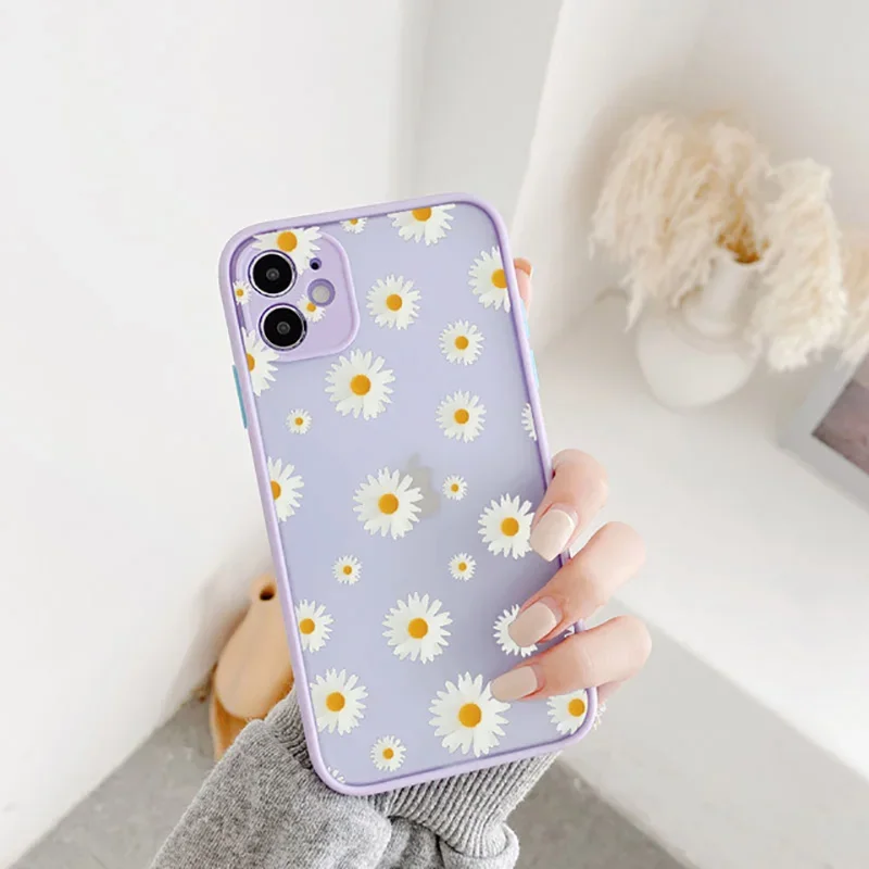 Daisy Flower Shockproof Full Screen Case with Color Hard Border