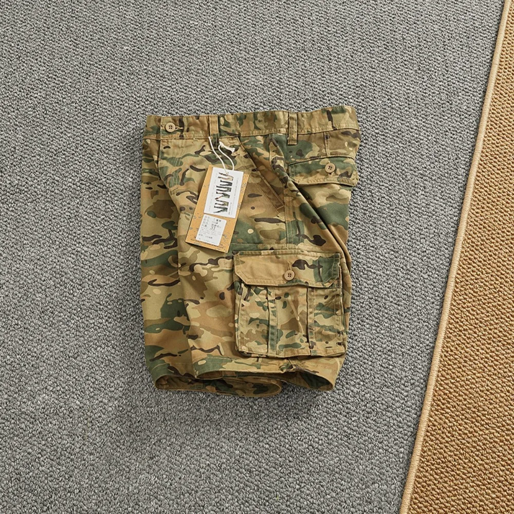 Pantaloni da lavoro mimetici per pantaloncini con tasche grandi da uomo per i nuovi sport all'aria aperta estivi e pantaloni casual di medie dimensioni a cinque punti - immagine 3