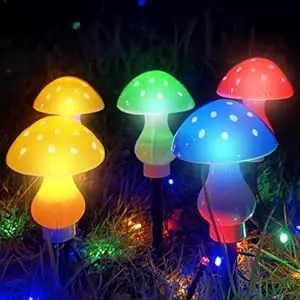 solar mushroom lights