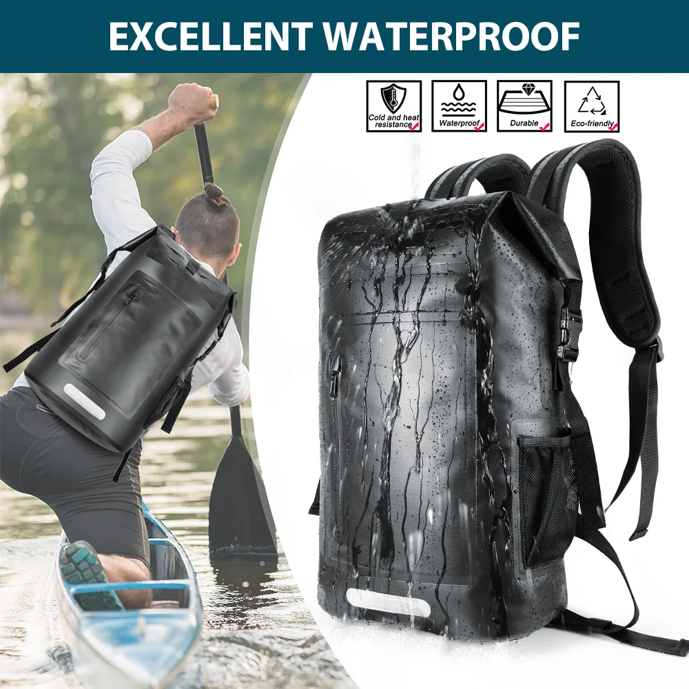 NEWBOLER Large Capacity Swimming Waterproof Backpack, Beach, Drifting, Surfing, Diving, Waterproof Backpack 35L Dry Pack 3