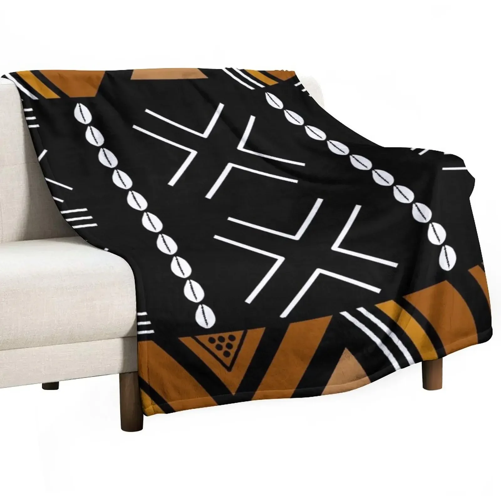 

African Mud Cloth Bogolan Design Throw Blanket Blankets For Sofas Retros Blankets