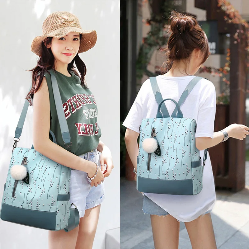 Fashion Flower Print Women Backpack Female Anti-theft Backpacks Casual Ladies School Bag High Quality Large Capacity Backpack
