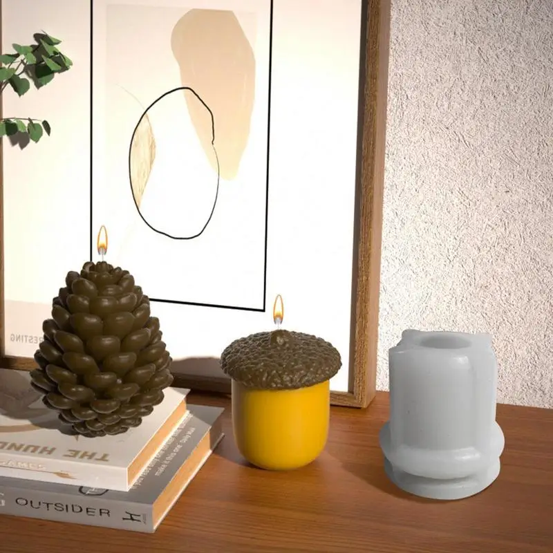 

Christmas Candle Mold Multi Style Casting Silicone Candle Molds Mould For Candle Making Art Crafts 3D Pine Cone Acorn Epoxy Mold