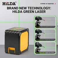 HILDA niveau Laser vert 2 lignes lignes transversales auto-nivelantes, chargement USB de taille Mini pratique à transporter des faisceaux haute visibilité 4