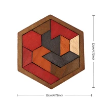 Hexagonal Wooden Puzzle — Adult Brain Teaser Toy, comprising 11 interlocking puzzle pieces, a challenging logic game ideal for t 4