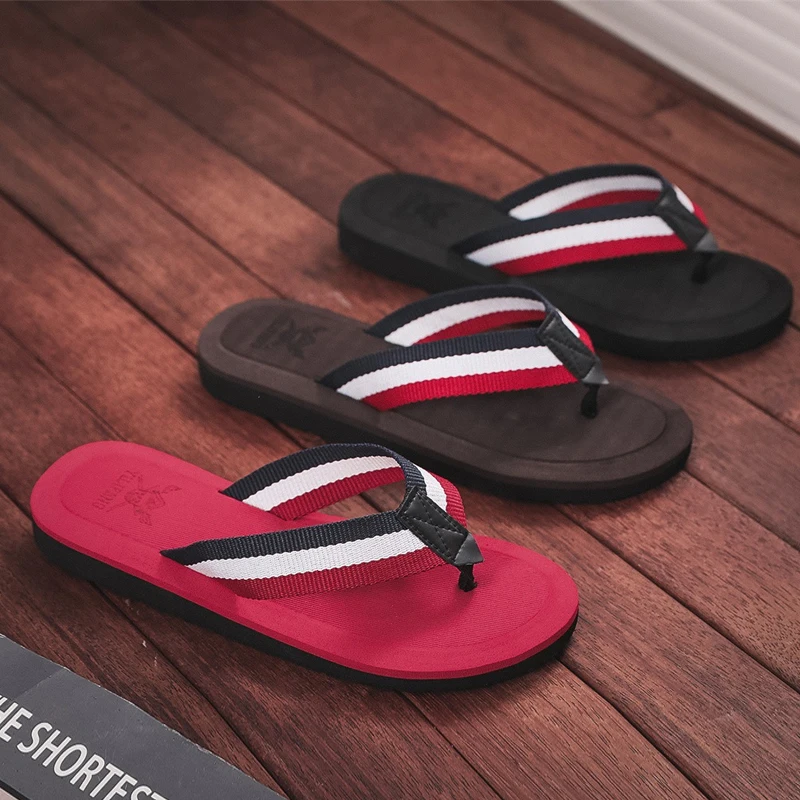 

2023 Fashion Slippers Men Flip Flops Beach Sandals Non-slip Casual Flat Shoes Slippers Indoor House Shoes for Men Outdoor Slides