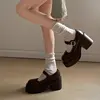 Briti Sle Women's Mary Jane oes Spring 2025 High Heel Thi Bot Wide Heel Single oes Faionable Roman Sle Bule
