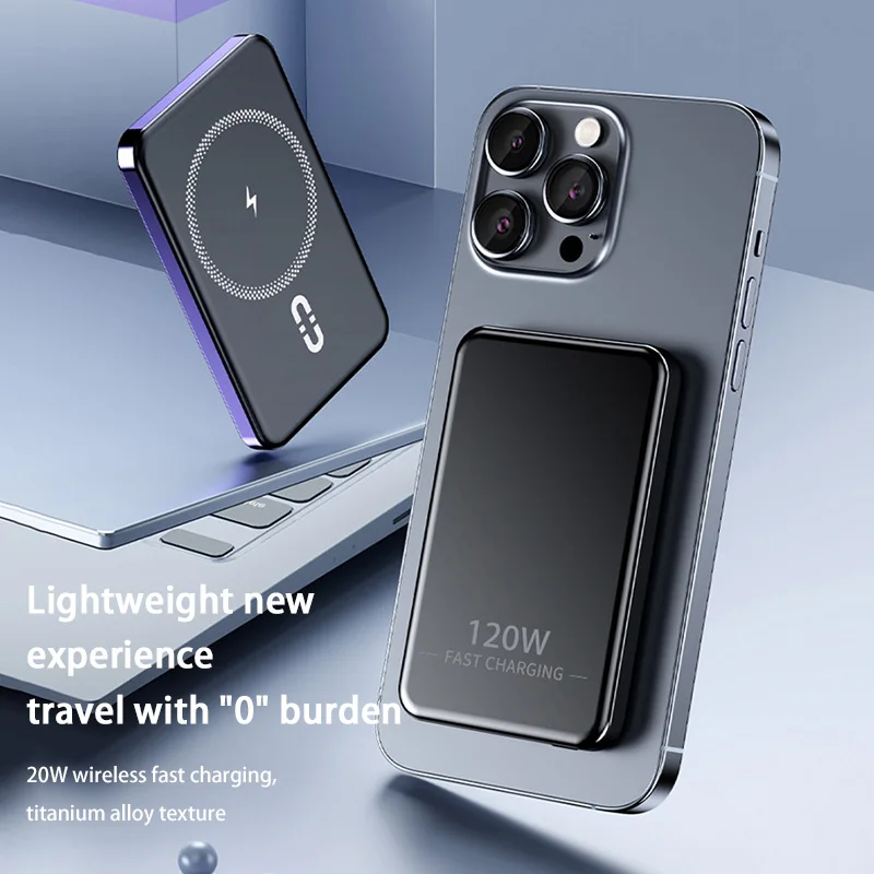 Xiaomi-Banque d'alimentation mobile Magsafe, 50000mAh, charge magnétique sans fil, adaptée pour iPhone, Samsung – Image 5