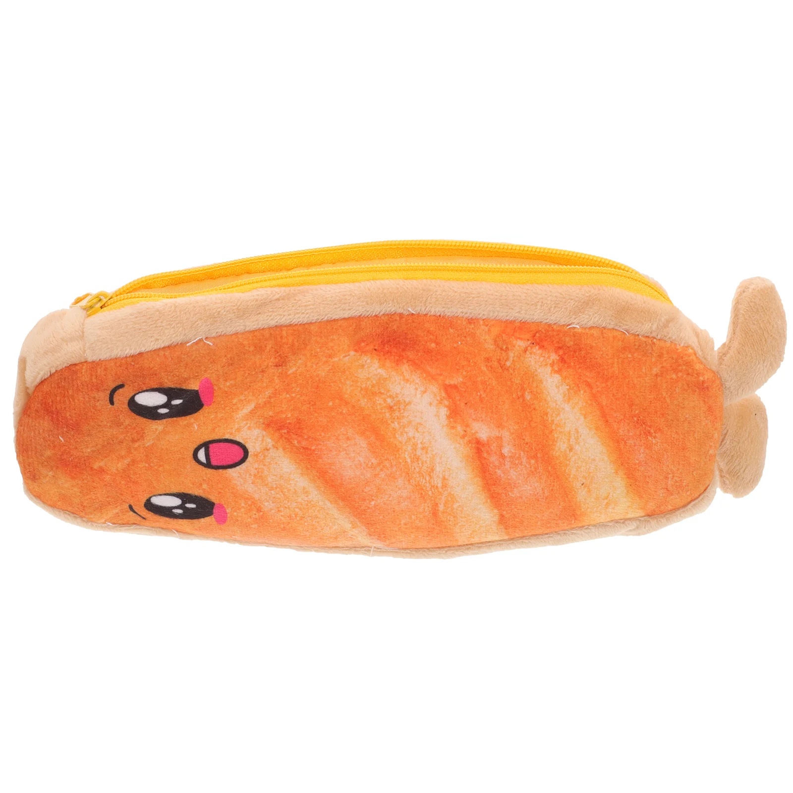 Funny Bread Pencil Case Loaf Trendy Large High Capacity Bag Short Plush for College Student Child Teen Girl