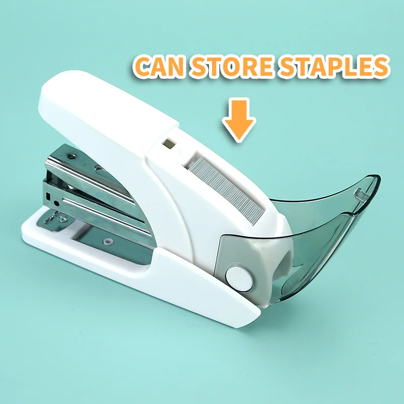 HUAJIE 1pcs Small Lightweight Portable Office Stapler – Effort Saving Heavy Duty Desktop Stapler with Staple Storage - 4