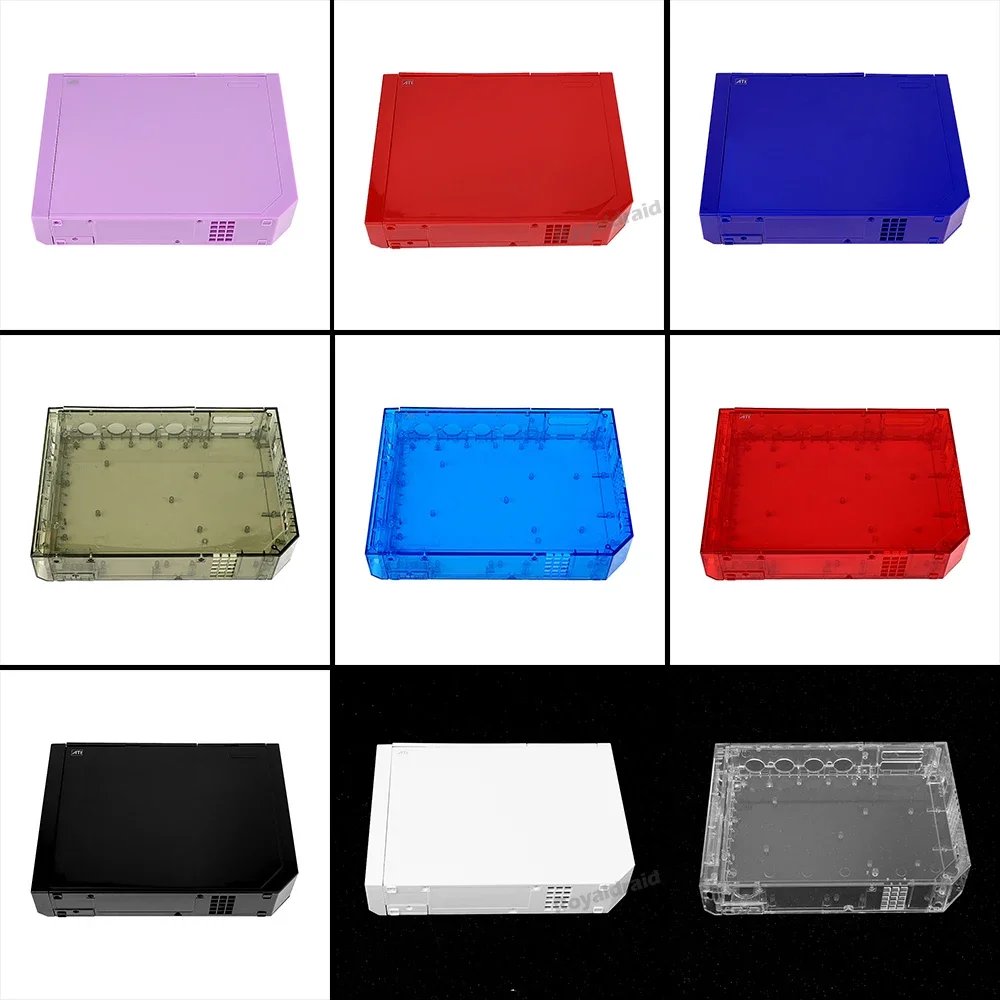Carcaça de substituição transparente multicolorida para console de jogos Wii Capa completa com botões e embalagem de varejo