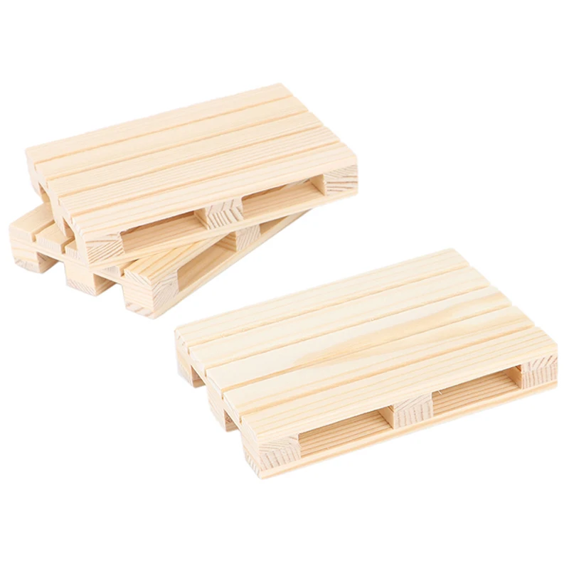 2PCS Mini Pallet Beverage Coasters Insulation Mat Coffee Cup Coaster Wooden Pot Mat Home Use