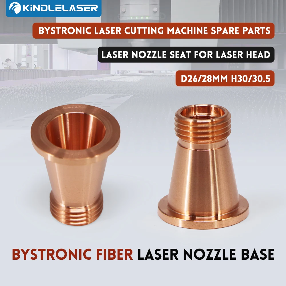 

Fiber Laser Nozzle Base D26/28mm H30/30.5 Laser Cutting Machine Spare Parts Laser Nozzle Seat for Laser Head