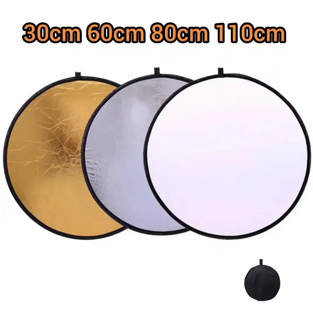 Portable Collapsible Round Photography Reflector Photo Studio Outdoor Light Diffuser Multi-Disc with Carry Bag 40 80 120cm Photography reflector, macro photography diffuser