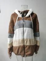 Customizable 2025 New UZZDSS Winter Women Coat Fashion Casual Stitching Plaid Clothes Hooded Zipper Ladies Coat Women Jacket - Image 6