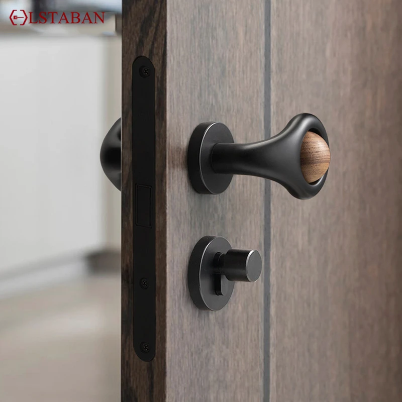Ruimtegrijs Stil Binnendeurslot Huishoudelijk Universeel Slaapkamerslot Magnetische Kamer Massief Houten Deurgreep Meubelbeslag - AliExpress 