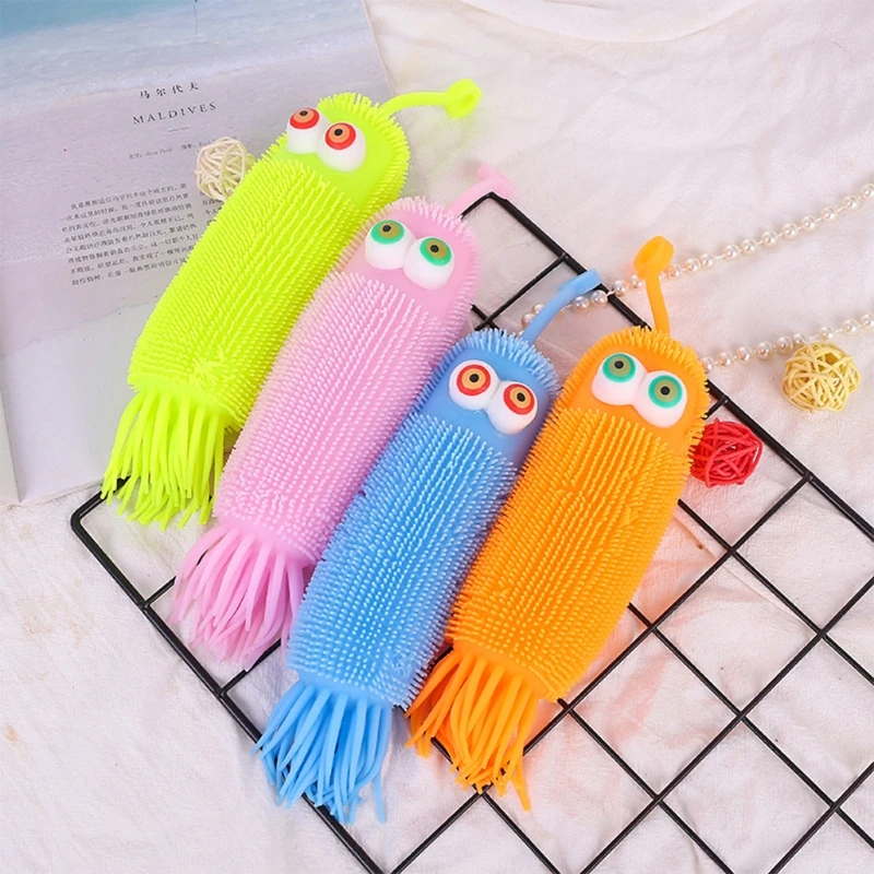 Worms Luminous Caterpillars Toys Light Up Octopus Balls Air-Filled Sensory Toy Christmas Stocking Party Decoration Gift
