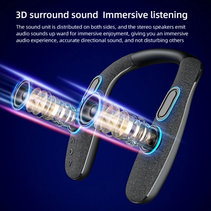 Best Seller Rechargeable Bluetooth-compatible Neck Speaker Long Battery for Day Listenings