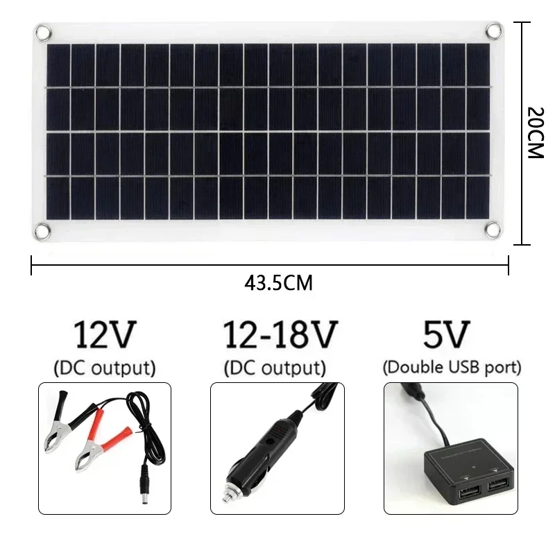 300W Flexible Solar Panel 12V Battery Charger Dual USB With 10A-60A Controller Solar Cells Power Bank for Phone Car Yacht RV solar panel kit solar controller foldable solar charger