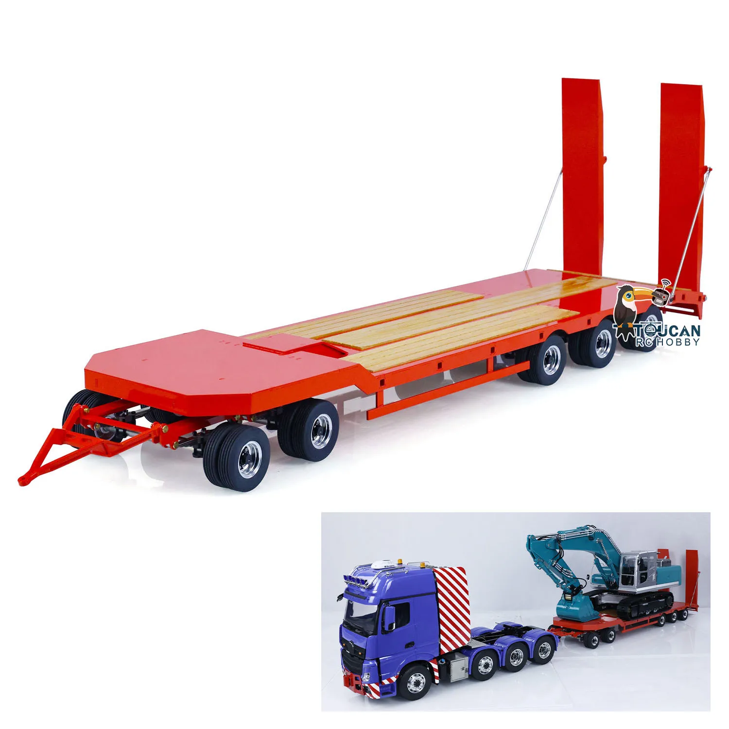 LESU Accessories Metal Flatbed Trailer Finished Spare for Toys 1/14 RC Hydraulic Dumper Truck Tipper Car Parts THZH1774 3