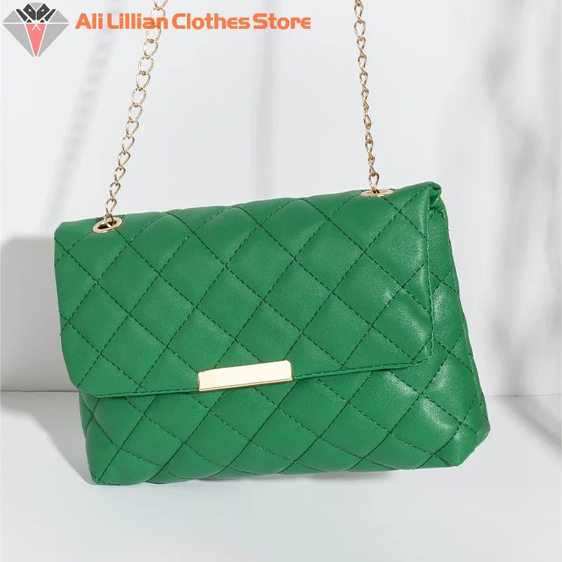 

Женская сумка на цепочке Lingge, новинка 2024, модная сумка через плечо из искусственной кожи на одно плечо, универсальная маленькая квадратная сумка