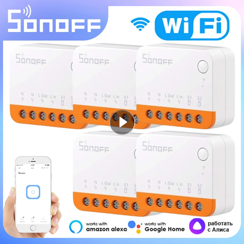 Sonoff Mini R4 Wifi Switch Module Smart Wi-Fi 2 Way Switch Smart Home Funziona R5 S-Mate Controllo Wireless Alexa Google Home