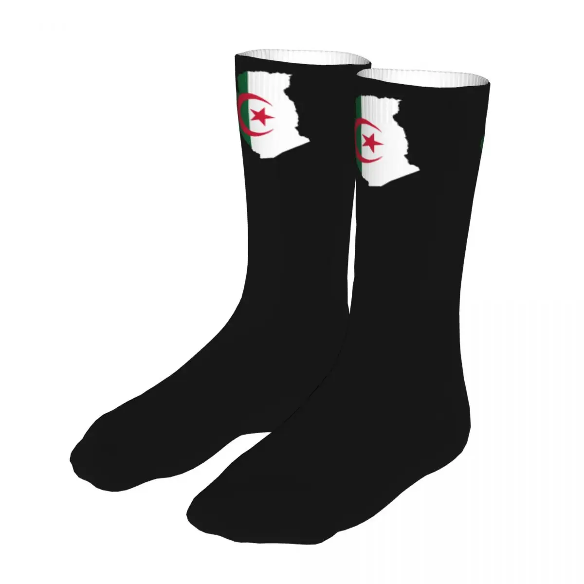

New Socks Men's Women's Hip Hop Algeria Map Flag Face Socks High Quality Socks Spring Summer Autumn Winter