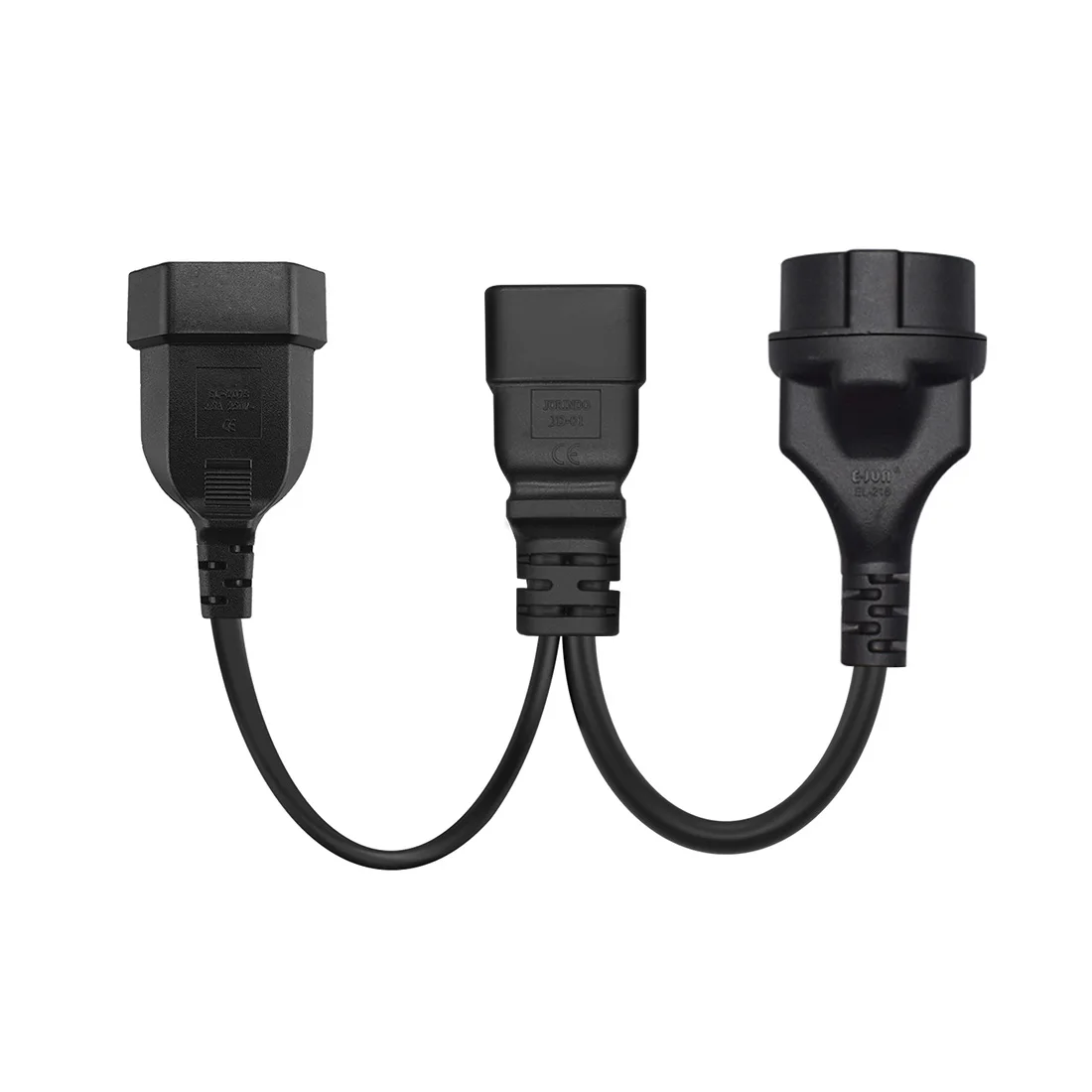 JORINDO IEC320 AC  ڵ, C14 3  -   ǥ   ª ̺, C14 to EU4.0 + EU4.8MM