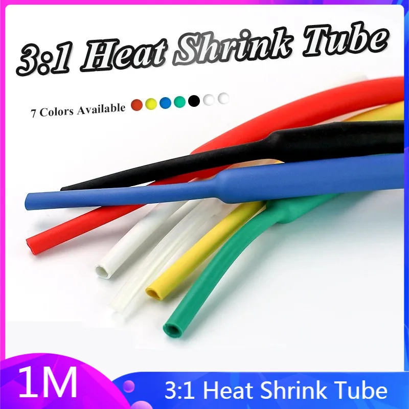 Heat Shrink Tube Heat Shrink Tubing Heat Shrink Tube Kit Heat Shrink Cable Sleeve 1M/lots 3:1 Heat Shrink Tube With Glue Dual Wall Tubing Diameter 1.6/2.4/3.2/4.8/6.4/7.9/9.5/12.7mm Adhesive Lined Sleeve Wrap