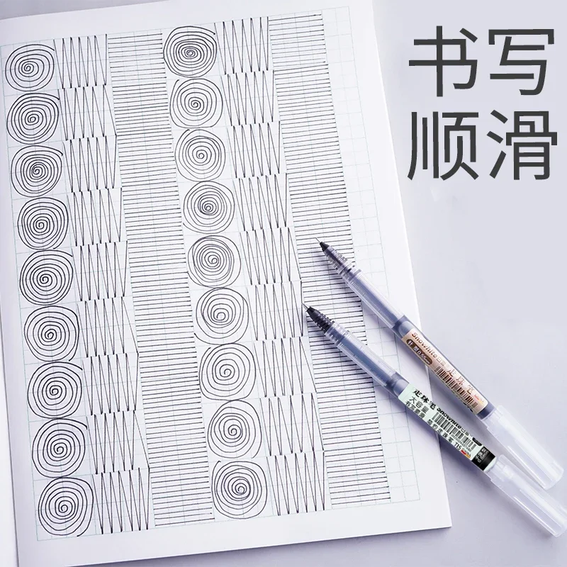 8pcs Roller Ball Pens Straight Liquid Gel Pen for Examination 0.5 Needle High-Capacity Black Red Blue Quick Drying Student 3