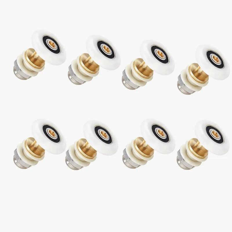 8 PCS 20 23 25 27mm Diameter Shower Glass Sliding Door Hanging Wheel Roller Bathroom Sliding Cabinet Eccentric Pulleys shower room pulley shower door rollers sliding door roller shower room rollers sliding door pulley