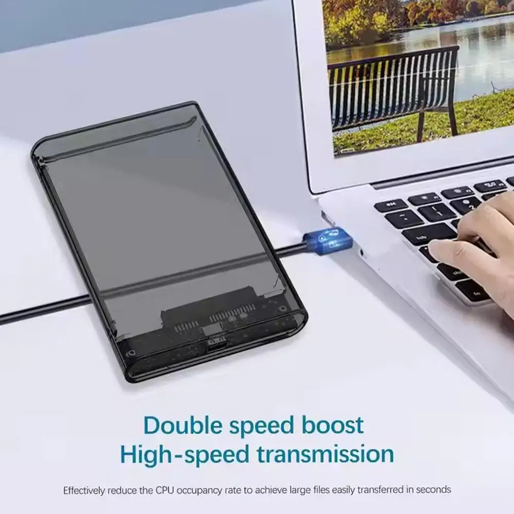 USB 3.0 Transparent Mobile Hard Disk Box 2.5 Inch SATA Serial Port SSD External Hard Drive Enclosure Disk Boxs