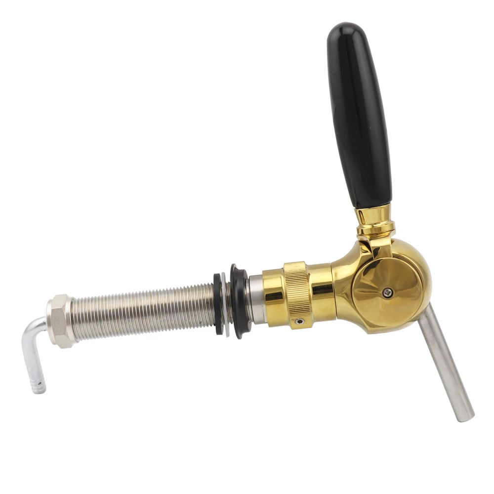 

Homebrew Beer Faucets Belgian Type Draft Beer Tap With 100mm Length G5/8" Shank Copper Chrome Plated Flow Control Ball Shape