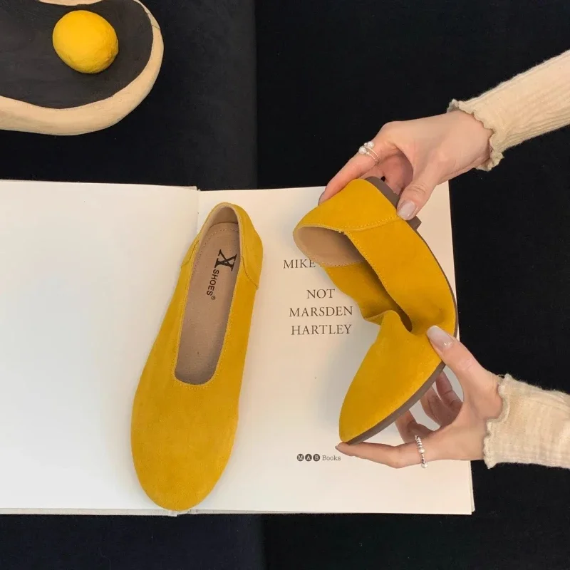 2025 New Women's Moccasins Autumn Soft Woman Solid Color Loafers Simple Causal Ladies Ballet Flat Shoes Non-slip Shallow Shoes