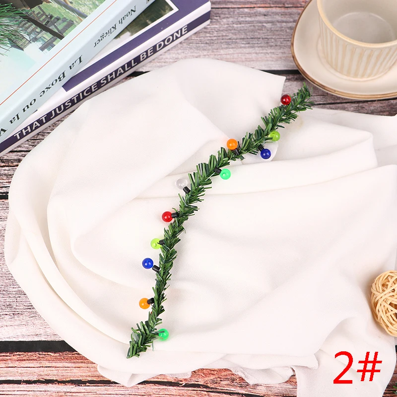 Mini Christmas Garland Wreath Christmas Hat Scarf Dollhouse Decor Miniature Christmas Tree Best Gift for Kids Furniture Toys 4